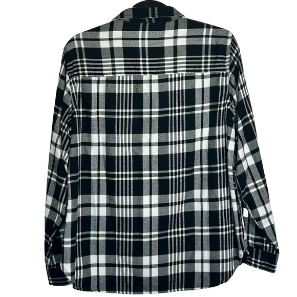 JACHS New York Girlfriend Flannel Shirt Shacket Size Medium Pockets Casual Prep - Picture 2 of 4